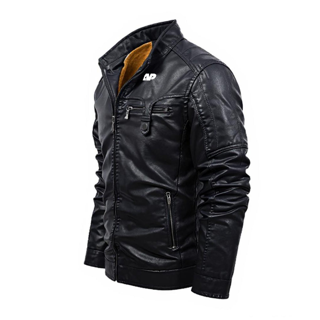 AP Fleece Zipper (PU) Leather Jacket