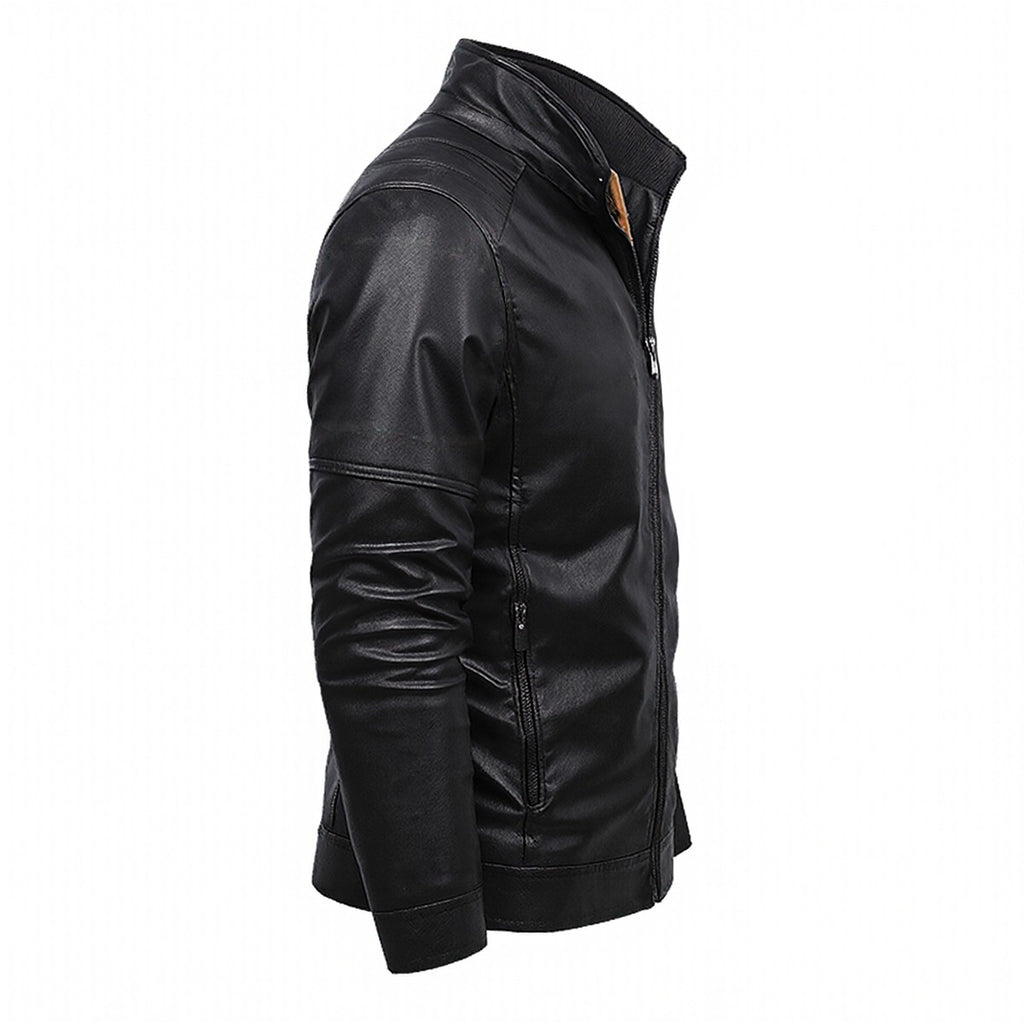 AP Fleece Zipper (PU) Leather Jacket