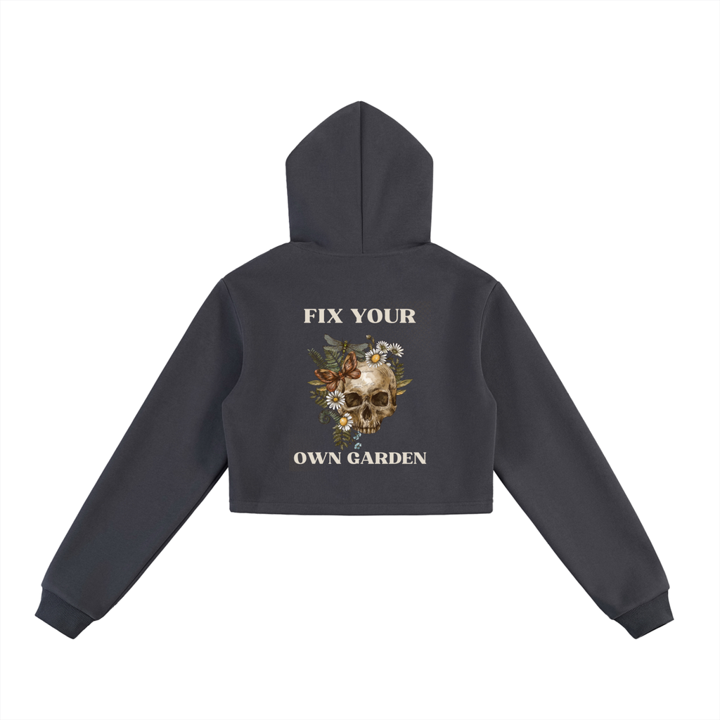 Cropped Zip-Up Hoodie