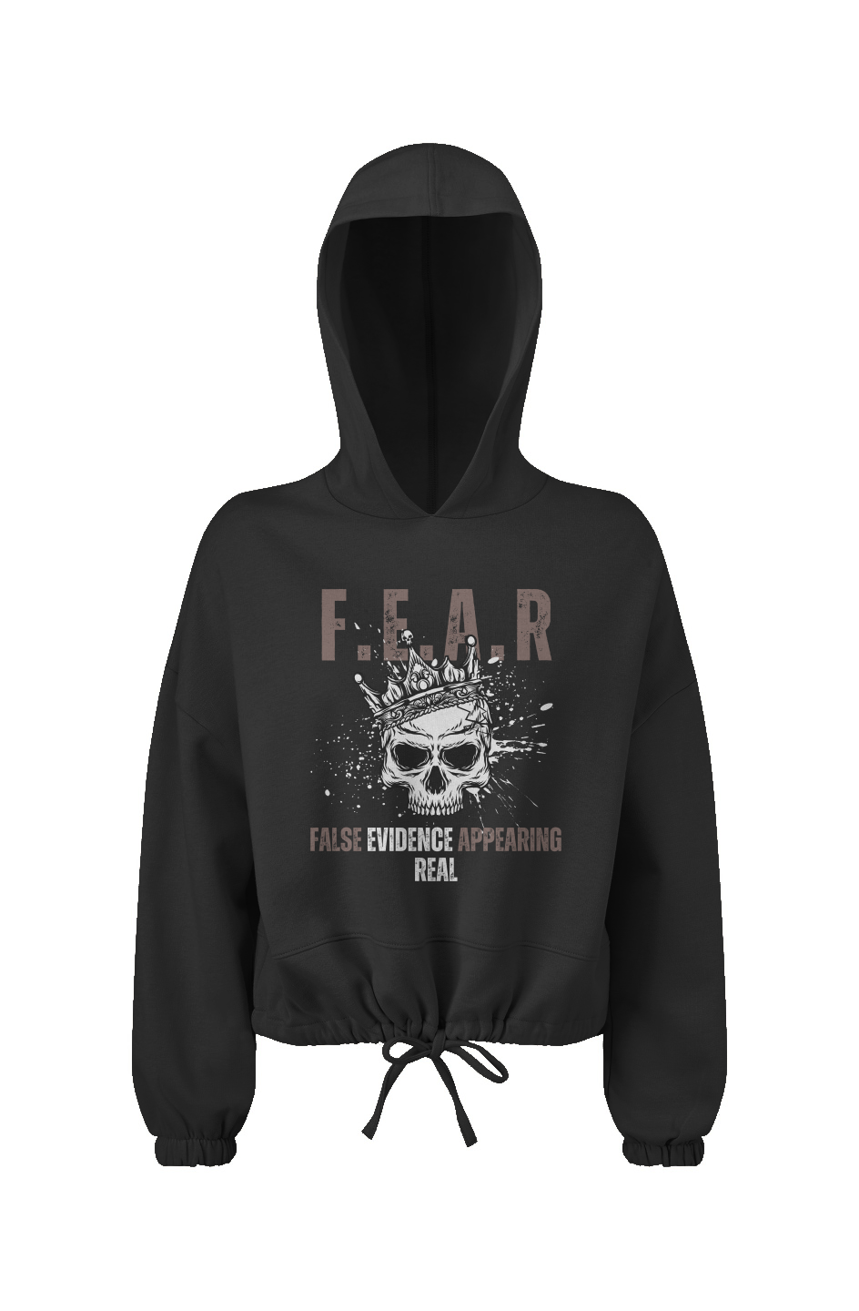Ladies' Cropped Oversize Hooded Sweatshirt