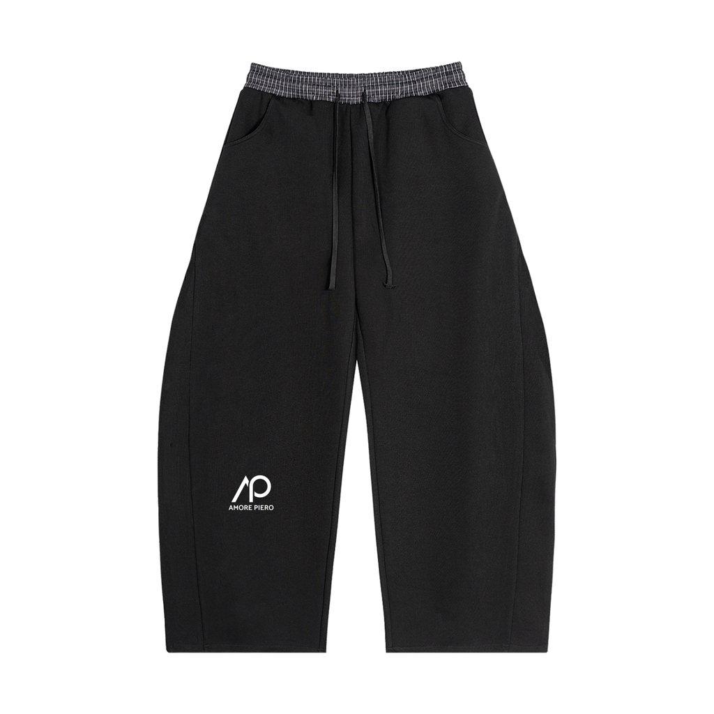 Women's Plaid Waistband Barrel Sweatpants