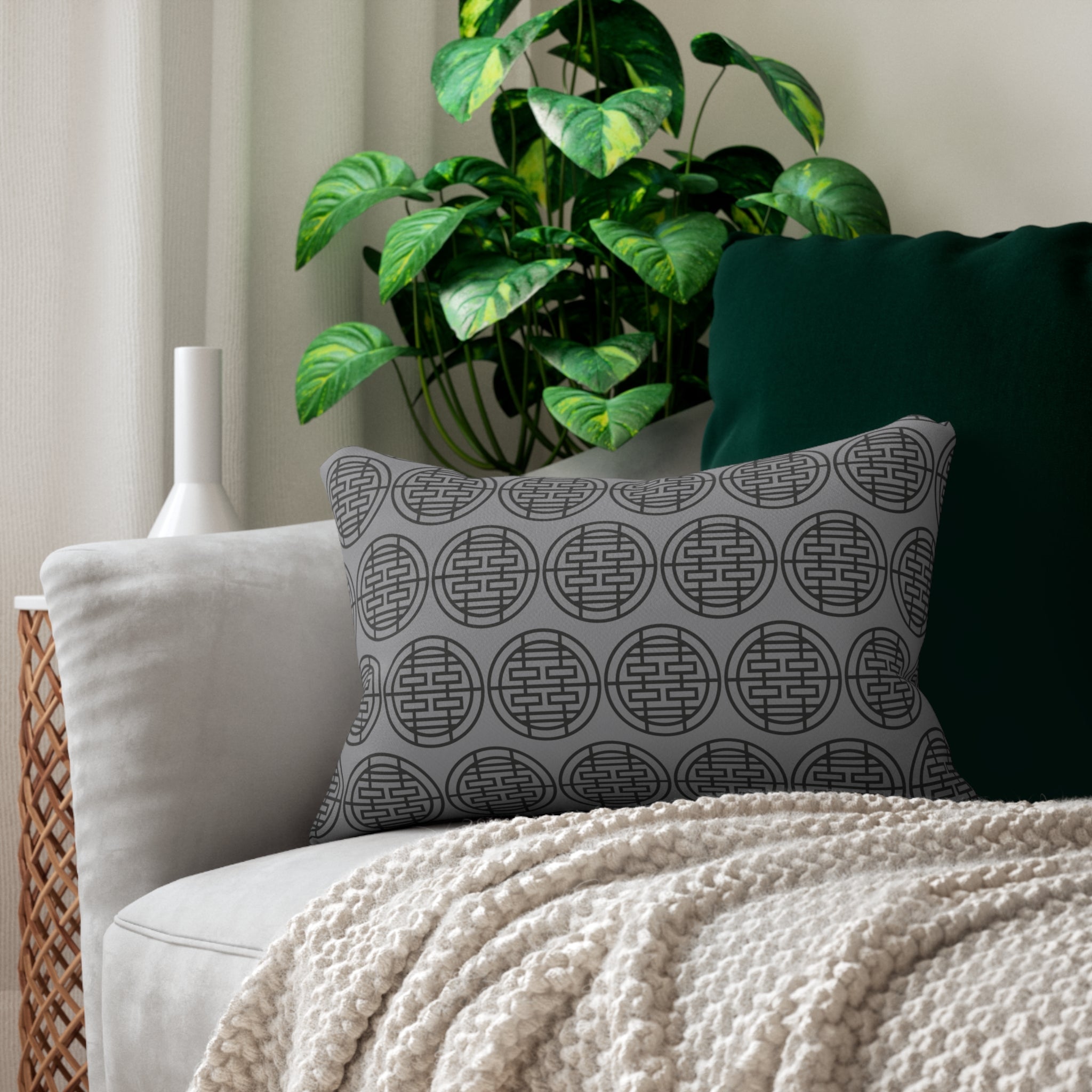 AP Spun Polyester Lumbar Pillow Decor