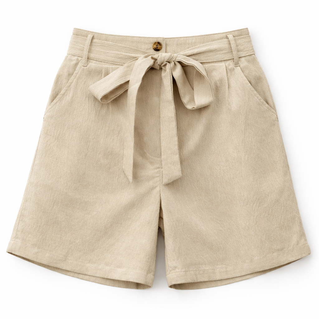 Tied High Waist Shorts with Pockets