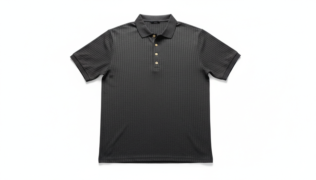 Men's Ribbed Knit Slim Fit Polo Shirt