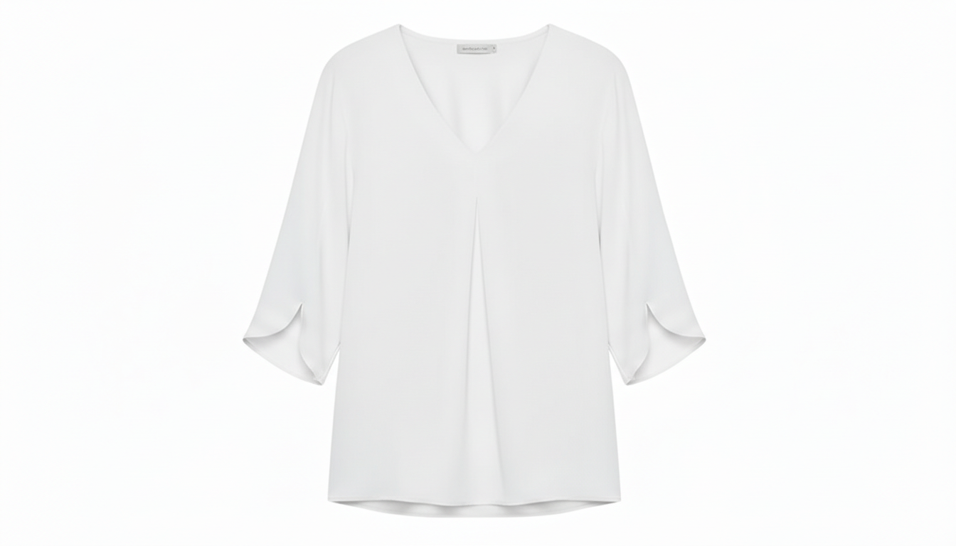 V-Neck 3/4 Sleeve Blouse