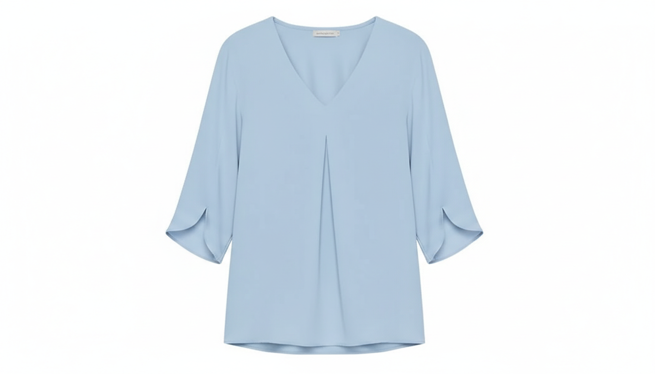 V-Neck 3/4 Sleeve Blouse