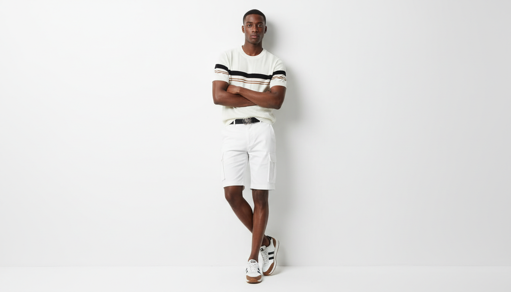 Plus Size Striped Short Sleeve Shirt