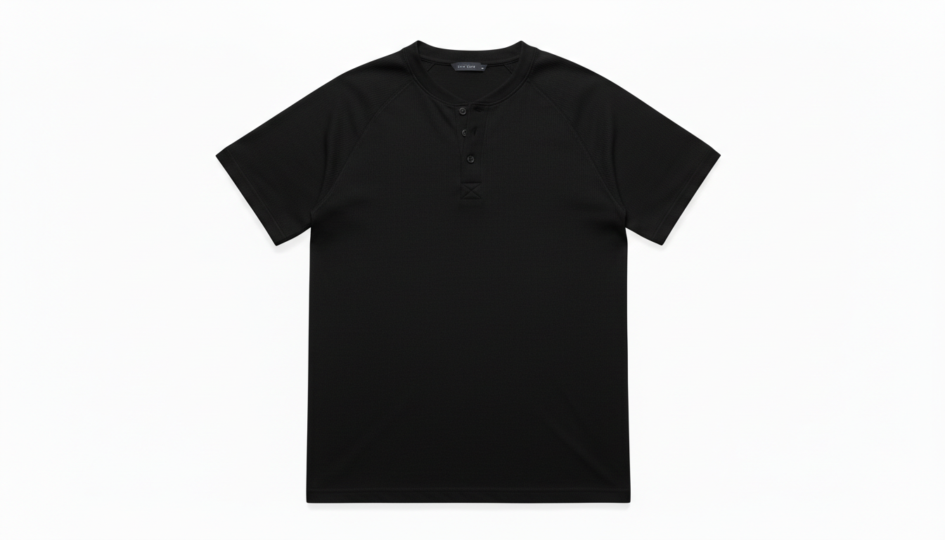 Men's Short Sleeve Henley Button Top