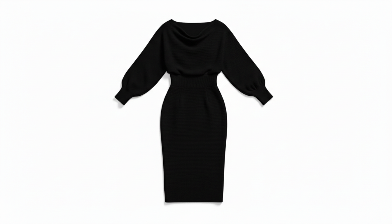 Cowl Neck Knit Body con Dress
