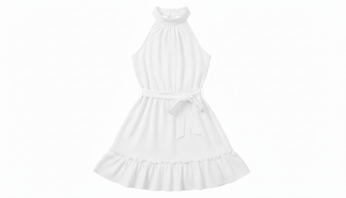 Amore A-Line Belted Ruffle Dress