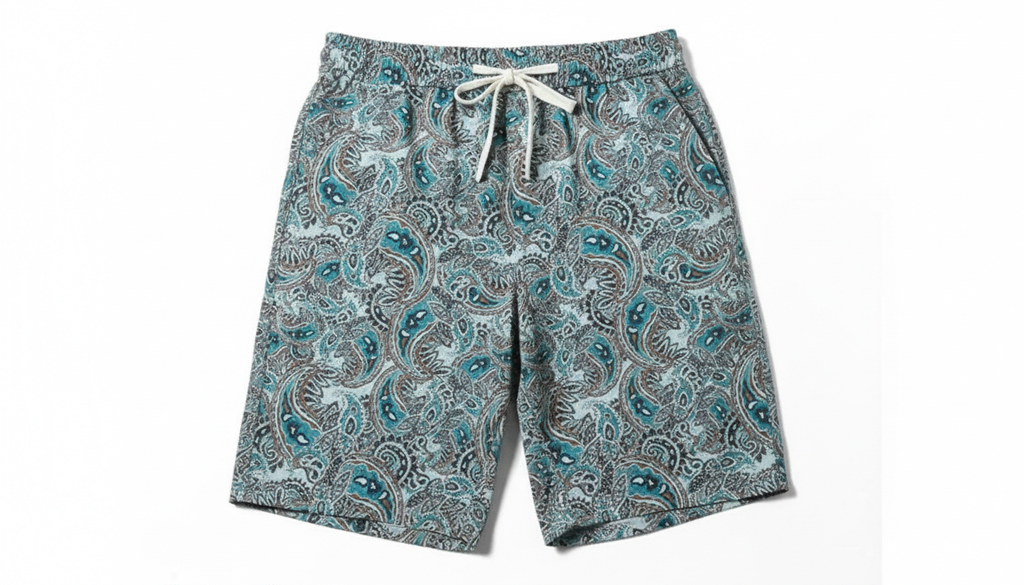 Paisley Print Drawstring Beach Shorts