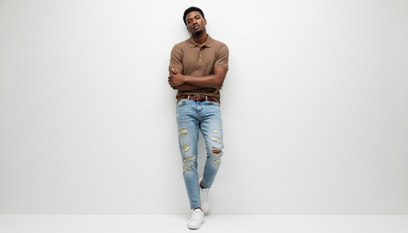 Distressed Slim Fit Jeans