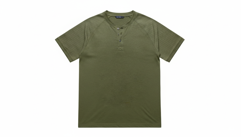 Men's Short Sleeve Henley Button Top
