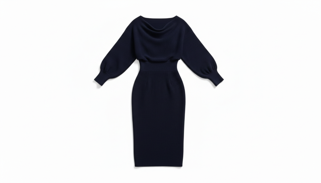 Cowl Neck Knit Body con Dress