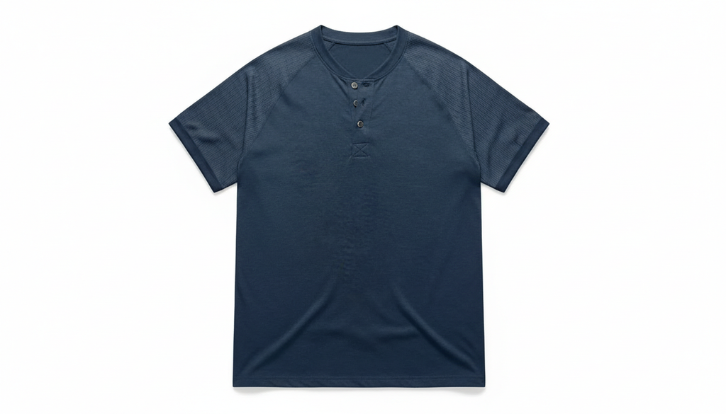 Men's Short Sleeve Henley Button Top