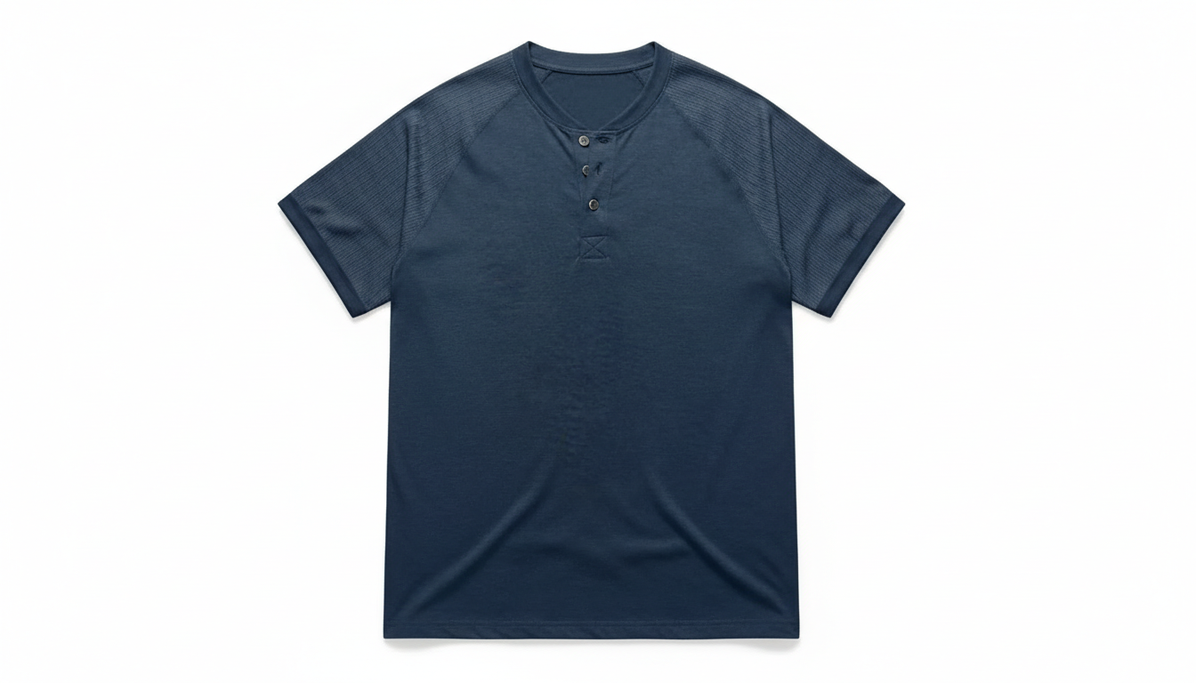 Men's Short Sleeve Henley Button Top