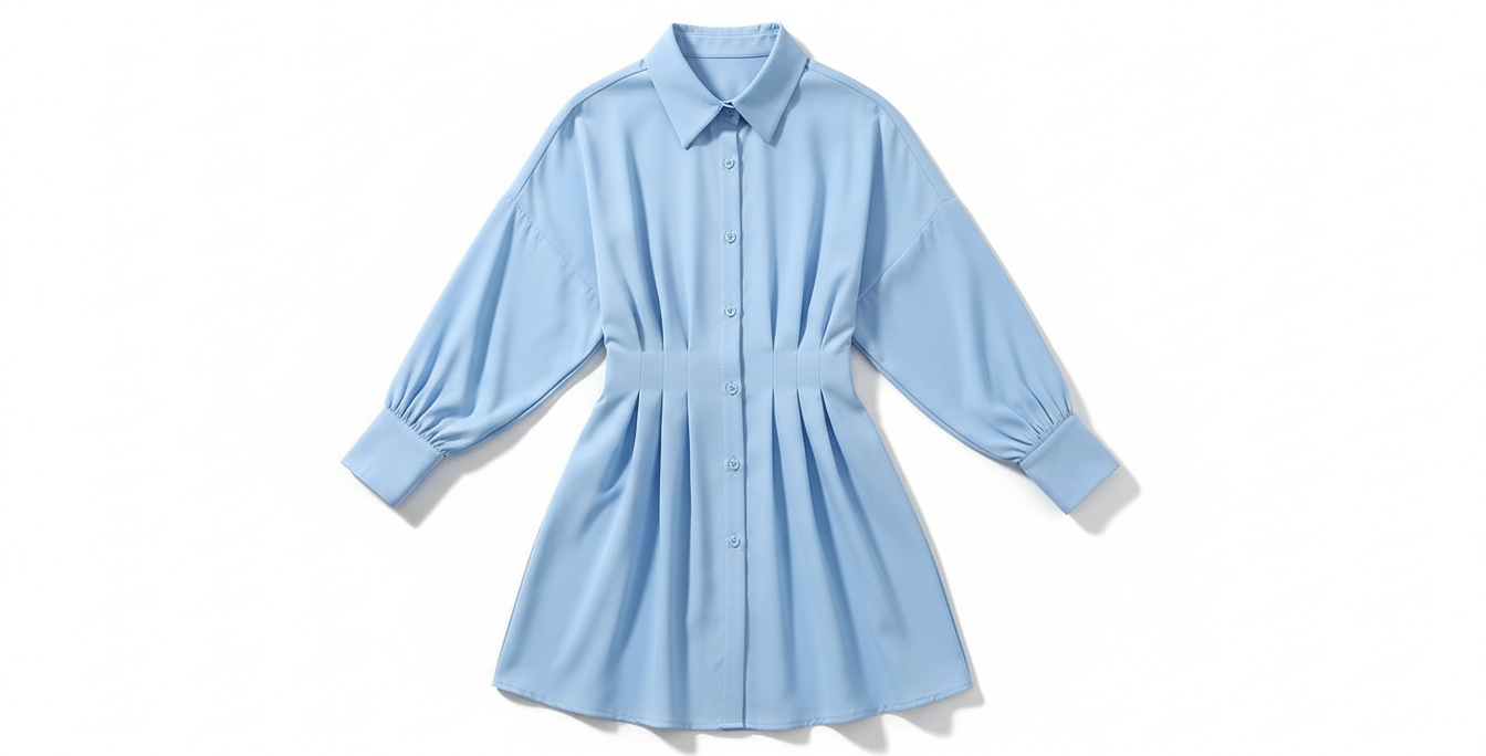 Cinched Waist Mini Shirt Dress