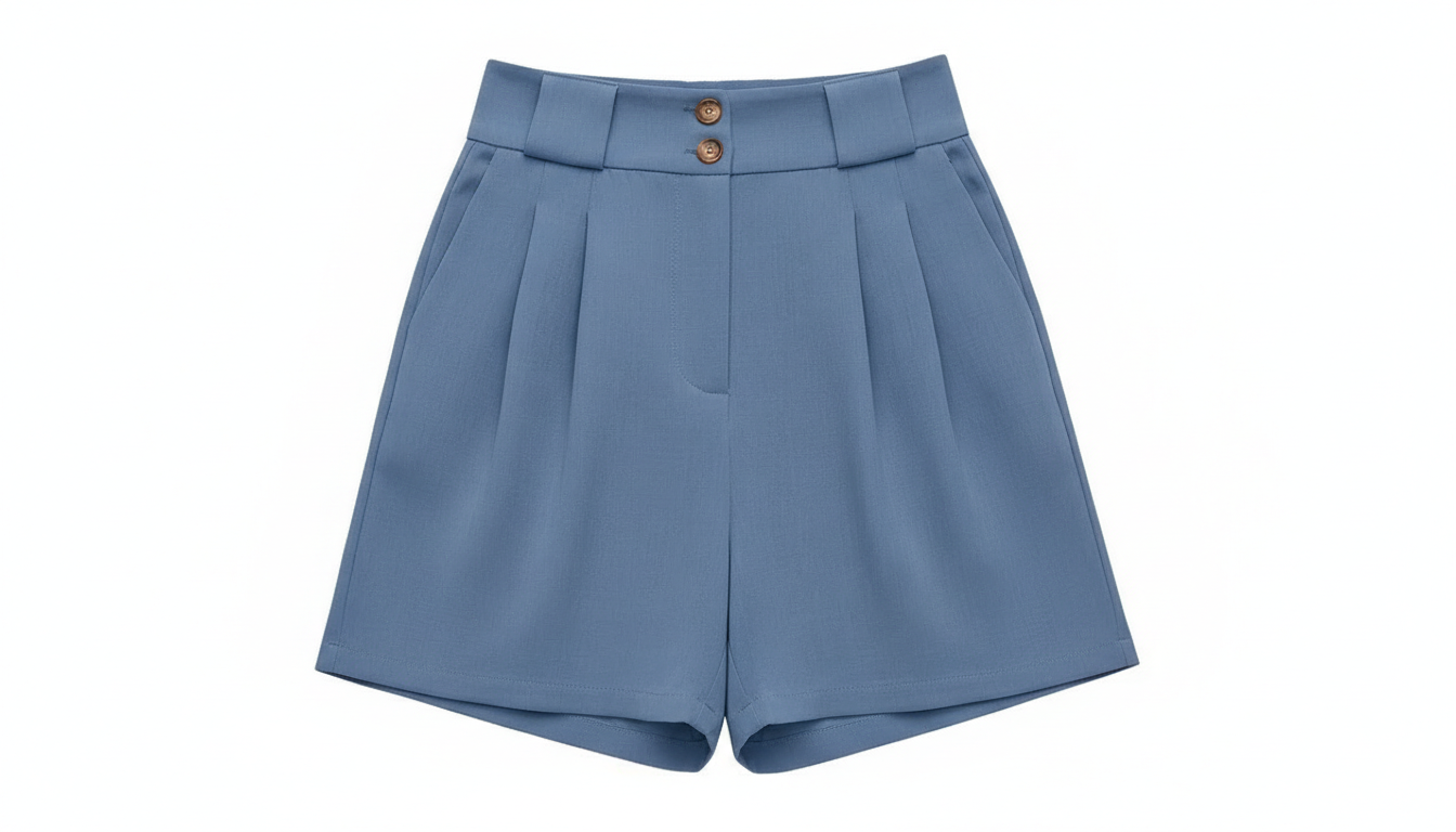 Amore Two-Button Wide Waistband Shorts
