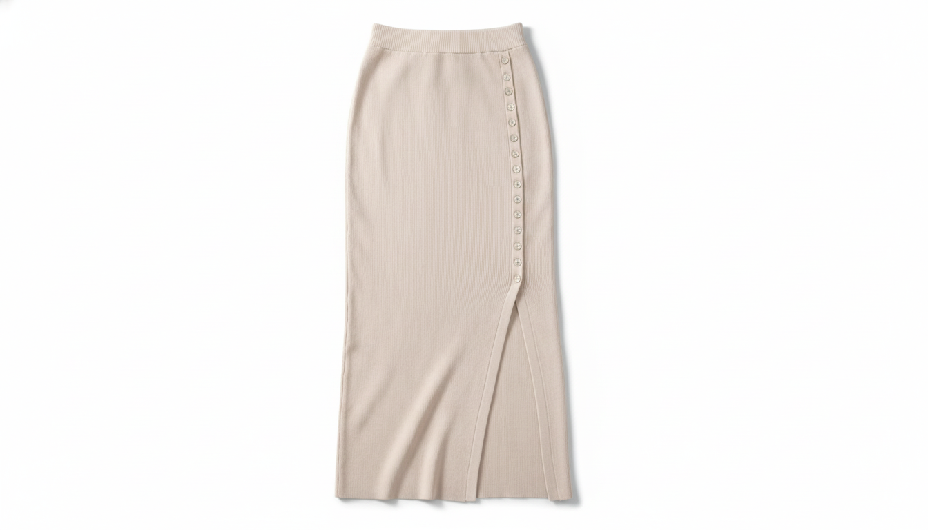 Slit Elastic Waist Skirt