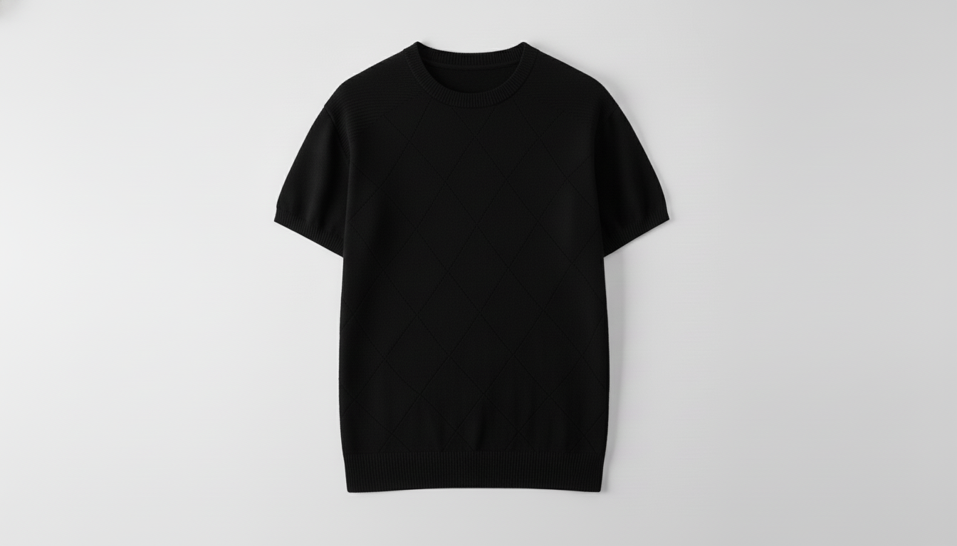 Men's Plus Size Diamond Pattern Knit T-Shirt