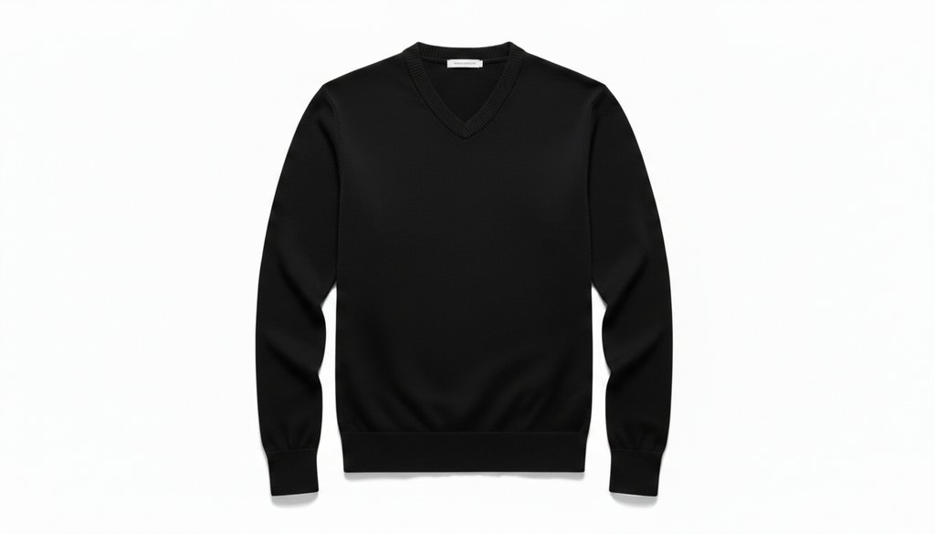 Men's Ribbed Hem V-Neck Long Sleeve Sweater
