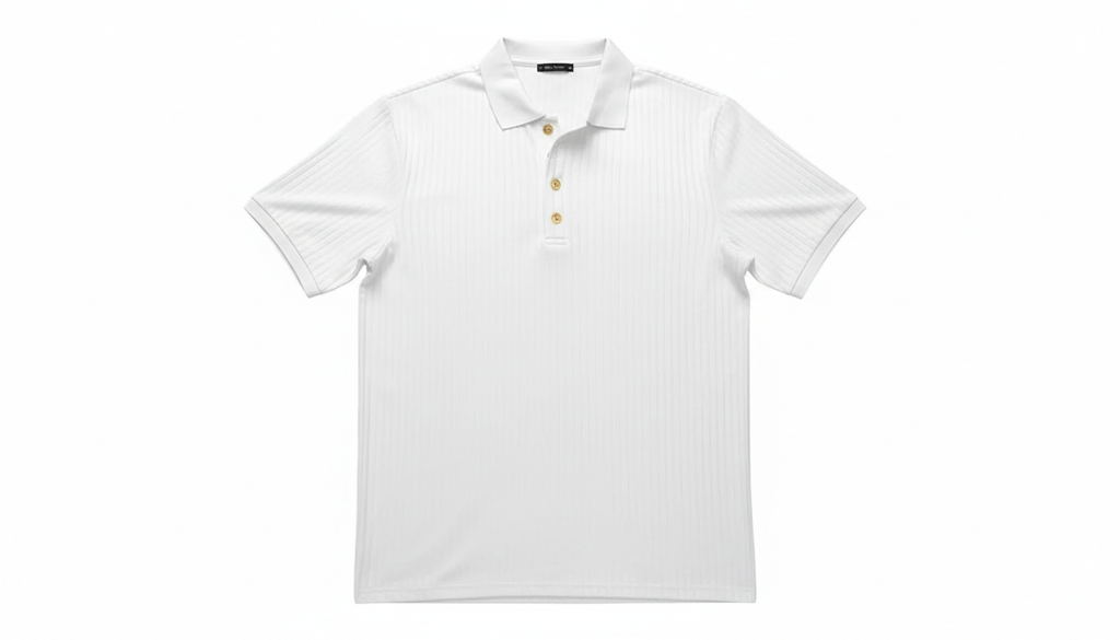 Men's Ribbed Knit Slim Fit Polo Shirt