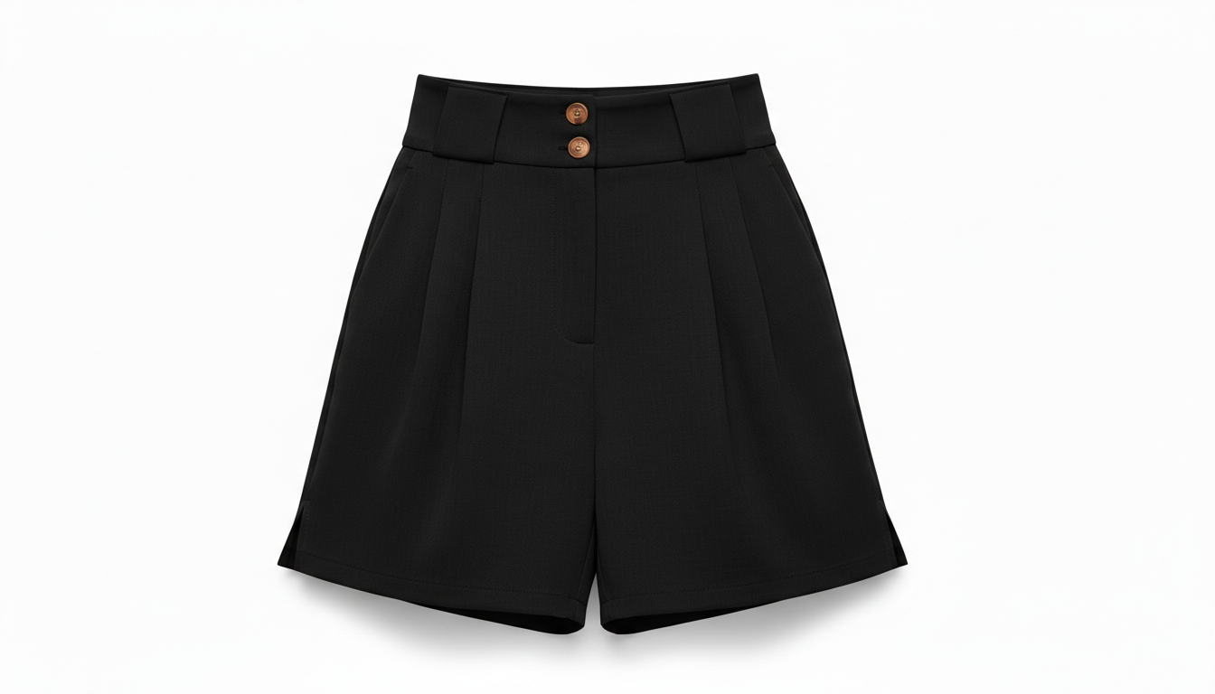 Amore Two-Button Wide Waistband Shorts