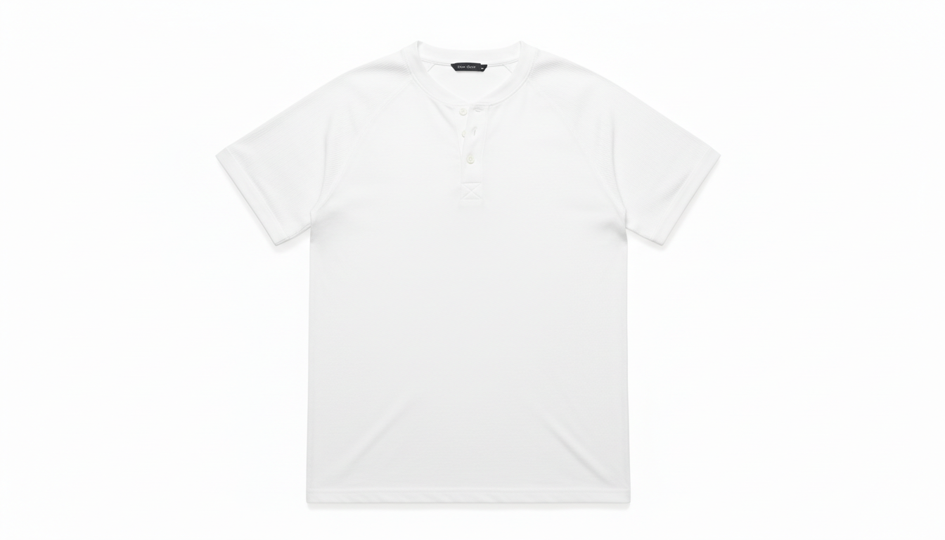 Men's Short Sleeve Henley Button Top