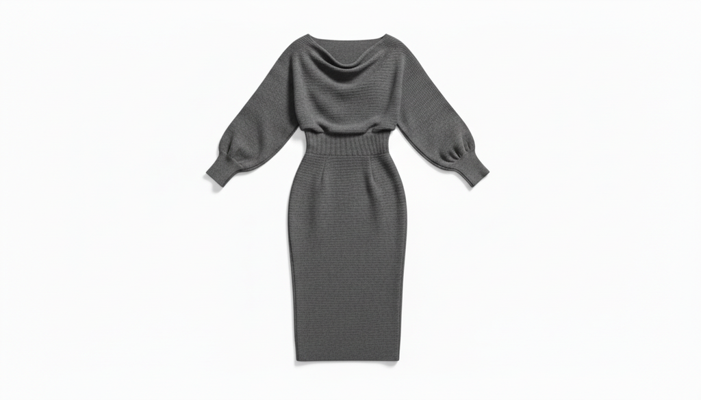 Cowl Neck Knit Body con Dress