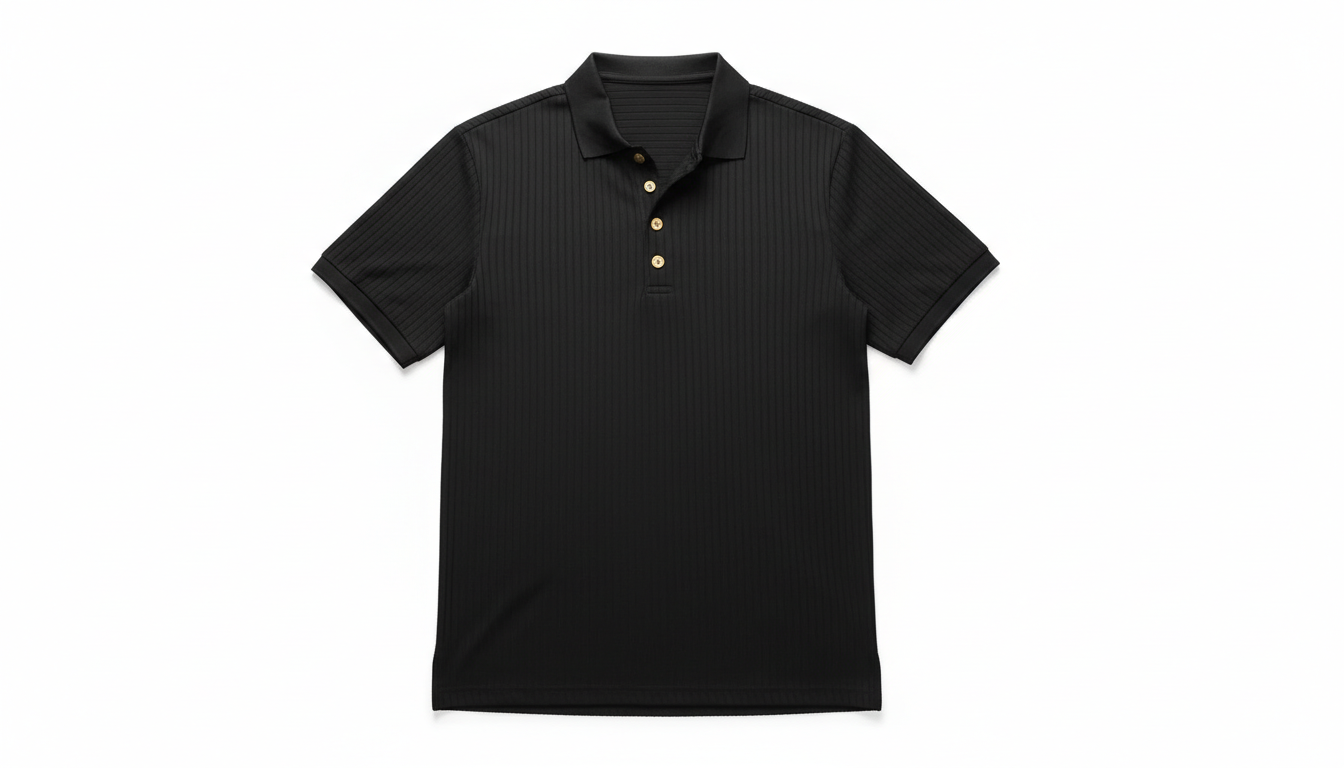 Men's Ribbed Knit Slim Fit Polo Shirt
