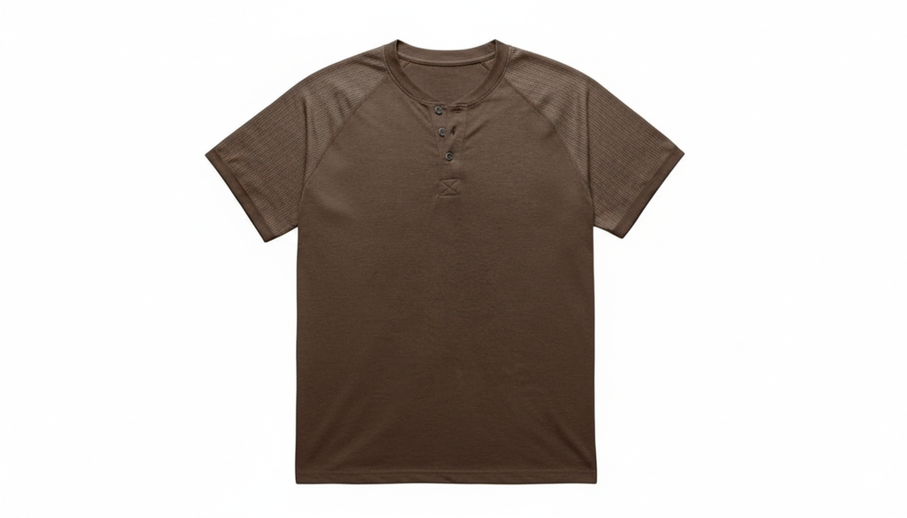 Men's Short Sleeve Henley Button Top