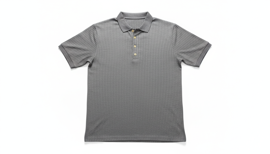 Men's Ribbed Knit Slim Fit Polo Shirt