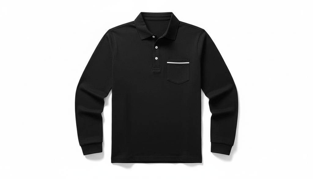 Men's Full Size Button Detail Long Sleeve Polo Plus Size