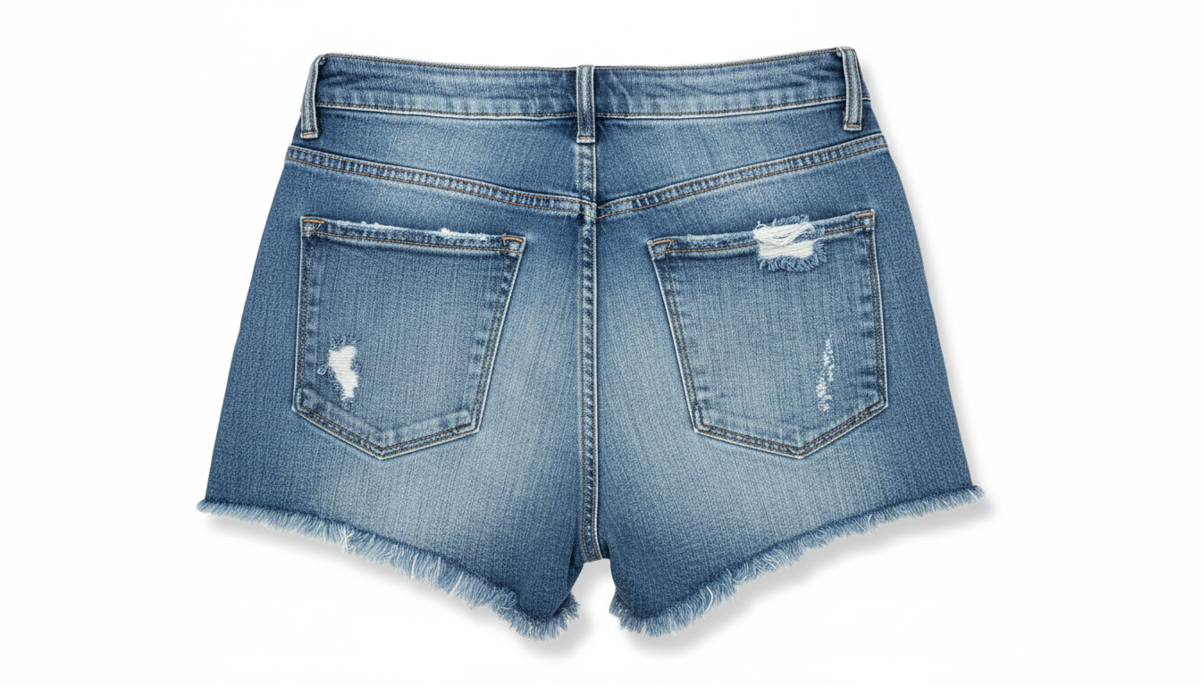 Distressed High Waisted Denim Shorts