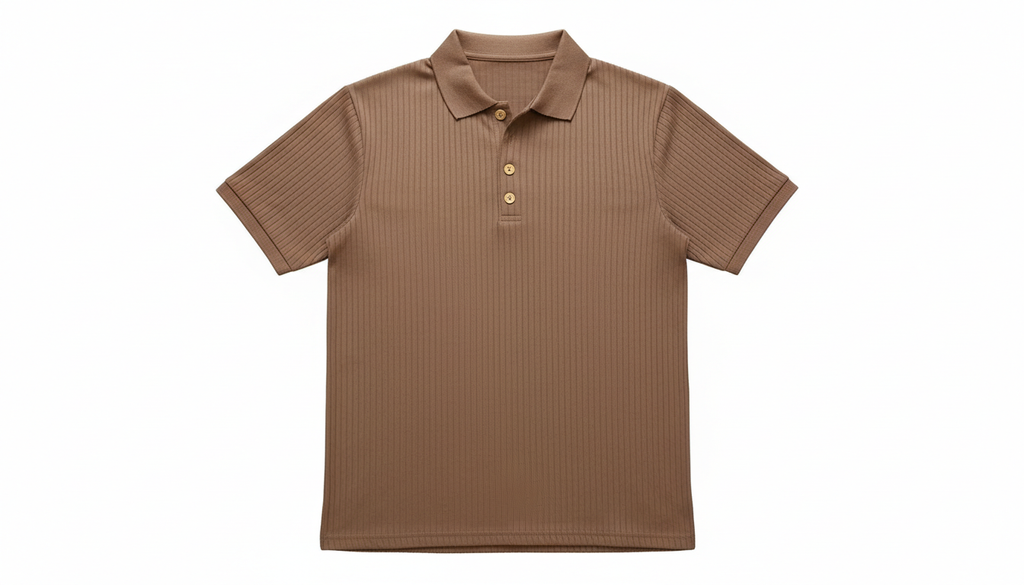 Men's Ribbed Knit Slim Fit Polo Shirt