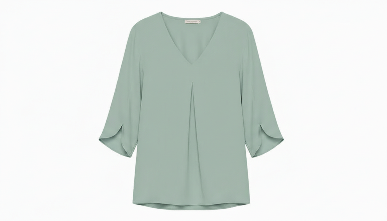 V-Neck 3/4 Sleeve Blouse