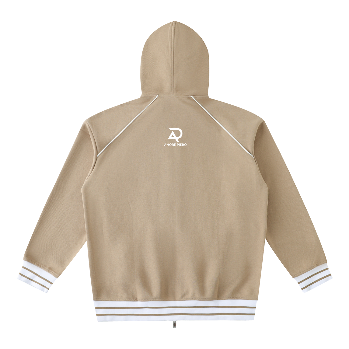 Ambition Striped Trim Zip-Up Hoodie